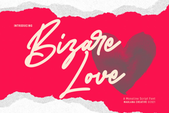Bizare Love Monoline Script Font for Branding