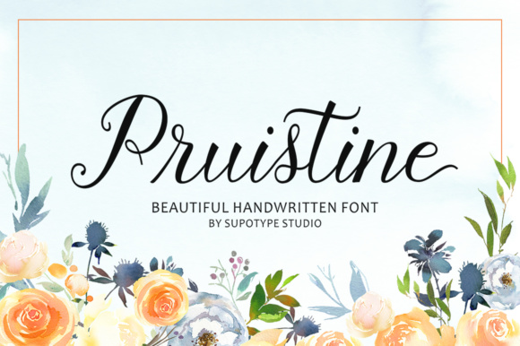 Pruistine Script Font for Handmade Creations